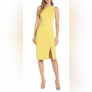 Vince Camuto Yellow Asymmetrical Dress, Never Worn Size 14